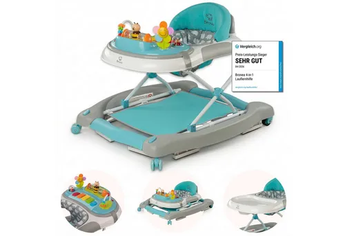 Bronea Lauflernhilfe 4-in-1 Lauflernwagen Gehfrei Baby Schaukel Lauflernhilfe Babywalker, Abnehmbares Spielpaneel