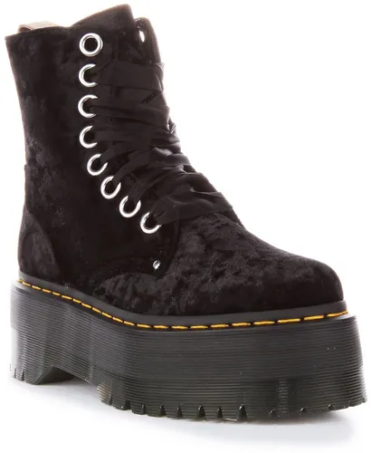 Dr. Martens Vegan Jadon Max Crushed Velvet Platform FLT LC von Dr. Martens