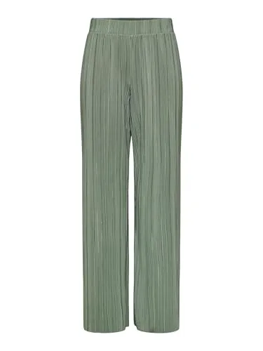 ONLY Hose in Grün - M - Stoffhosen, mit elastischem Bund und eleganten Plissee-Falten für einen modernen Look.