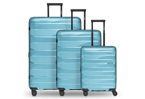 Bergpfeil Koffer-Set 3-teilig | Robustes Polypropylen mit Dehnfalte - Koffer Set aus 3 Teilen, ideal für Reisen. Leicht, schlagfest und wasserfest mit TSA-Schloss. Optimale Organisation durch Reißverschluss-Trennwände und 360-Grad Doppelrollen.