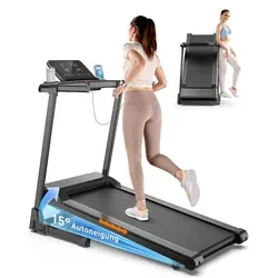 Laufband mit 15° Neigungsverstellung und LED-Anzeige - Vielseitiges Laufband mit 15 Neigungsstufen für abwechslungsreiches Training. Der leise 3HP Motor und die dynamische Dämpfung schonen die Gelenke, während die kompakte Klappfunktion für einfache Aufbewahrung sorgt.