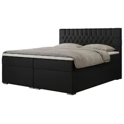 Boxspringbett PERA 140x200 mit Matratze und Topper in schwarz von MKS Meble