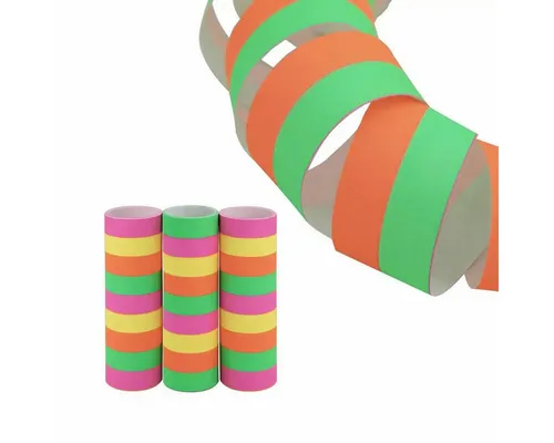 Idena Girlande Idena Luftschlangen Neon 3er Set – je 4 m, 9 Abrisse