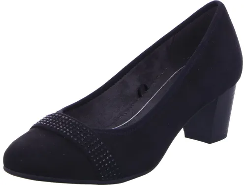 Jana Damen Pumps mit Glitzerdetails Vegan, Schwarz (Black), 38 EU - Damen-Pumps mit Glitzerdetails, vegan und ideal für breite Füße dank H-Weite, bieten hohen Komfort und eleganten Look für schicke Anlässe.