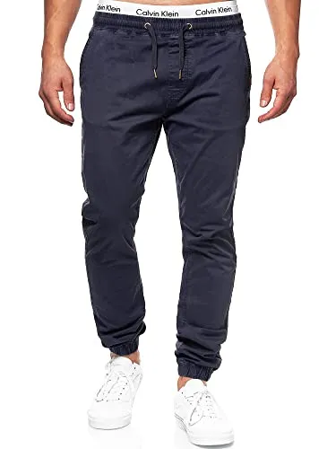 Indicode Herren Fields Stoffhose | Bequeme Stretch Hose für Männer in Navy - Wanderhosen mit elastischem Bund und 4 Taschen, ideal für Komfort und Stil im Alltag.
