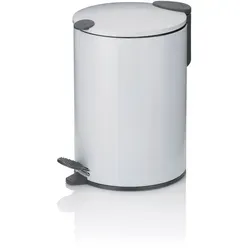 KELA Kosmetikkorb 3 l MATS weiß KL-23613 - Haushaltszubehör mit 3 l Fassungsvermögen, leise schließendem Deckel und herausnehmbarem Inneneimer für einfache Handhabung und Pflege.