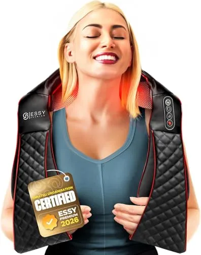 Shiatsu Nackenmassagegerät mit Wärme Neck Relax Massagegerät Rücken Nacken Schulter Massageroller Nackenmassage Rückenmassagegerät Nackenschmerzen Massagegeräte Neckrelax Massagegerät
