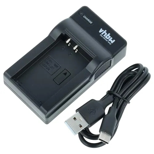 vhbw USB-C Ladegerät kompatibel mit Nikon Coolpix P1000, P1100, A, P950 Kamera Camcorder - Ladeschale + USB-C Kabel Ladeanzeige