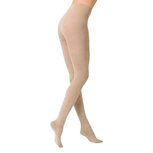 KUNERT Damen Strumpfhosen Soft Wool Cotton wärmend Beige-mel. 8320 38-40 - Sportsocken aus 60% Schurwolle für warme Füße, perfekt für kalte Wintertage mit druckfreiem Wohlfühlbund für optimalen Tragekomfort.