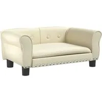 vidaXL Hundebett Creme 70x45x30 cm aus Kunstleder - Hochwertiges Hundebett für kleine Hunde, mit weichem Schaumstoff und wasserdichtem Kunstleder für höchsten Komfort und einfache Reinigung.