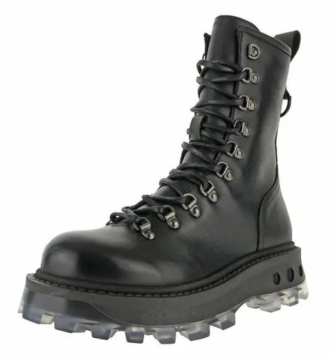 Buffalo Damen Bikerboots Schnürstiefelette in Schwarz in schwarz von Buffalo