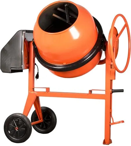 SIRL PRO190TD Profi Betonmischer 230V Mischmaschine Beton Mörtel Zementmischer (180 Liter Trommelvolumen, 950 Watt Motorleistung, Zahnkranz aus Gusseisen, Zahnkranzschutz, IP45, Fußbremse) orange