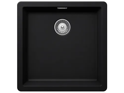 Schock Greenwich N-100 A Puro Granitspüle - Sanitäranlagen & Zubehör - Hochwertige Granitspüle in Schwarz mit Exzenterbetätigung, ideal für Unterschränke ab 50 cm und inkl. Mini Care Set.