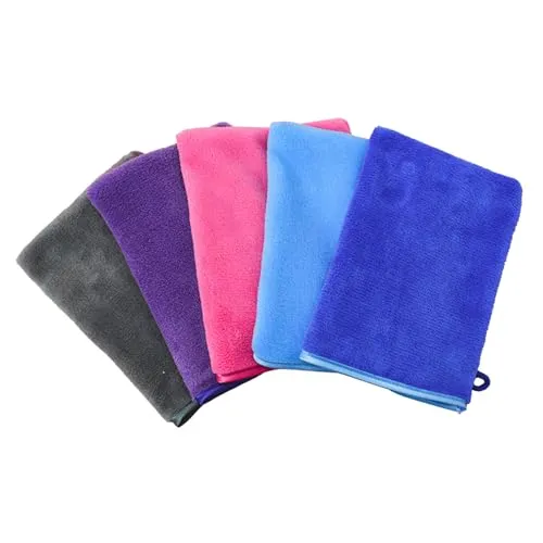 Litinliv 5 Stück Waschlappen Mikrofaser, Waschhandschuhe Körper, Weich, Starke Wasseraufnahme, Waschlappen Gesicht, Bad-Spa-Tuch, 20 x 15cm (5 Farben)