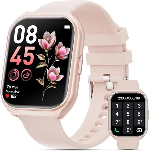 Joautrial Smartwatch (4,6 cm, Android iOS), Smartwatch mit Bluetooth Anruf, 100 Sportmodi, Gesundheitstracker