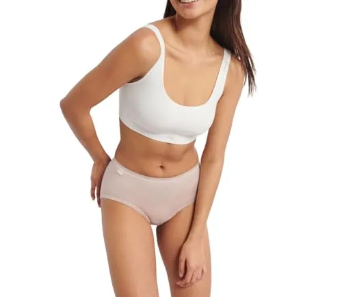 sloggi Damen Basic+ Midi C3P - Komfortable Funktionsunterwäsche - Funktionsunterwäsche mit hüftigem Sitz, breiterer Seitenpartie und extra softe Kanten für optimalen Tragekomfort ohne Abzeichnen.