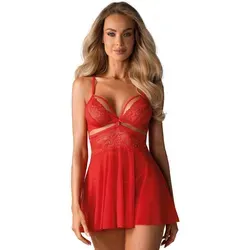 Obsessive Negligé Babydoll und Tanga in rot von Obsessive