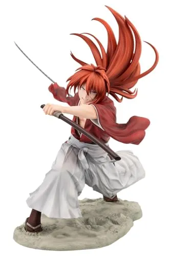 Kotobukiya ARTFX J Himura Kenshin 1/8 Figur - Model Statuen mit detailgetreuer Darstellung, inspiriert von Nobuhiro Wazuki, inklusive dynamischer Pose und beeindruckendem Schwertdesign.