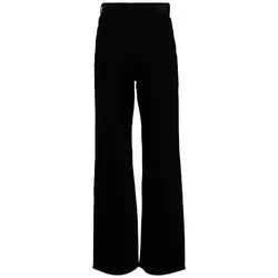 Vero Moda Comfort Fit Jeans in Schwarz - W26/L32 - Stylische High Waist Jeans mit weitem Bein, 5-Pocket Design und Kunstleder-Patch für einen modischen Look. Perfekt für jeden Anlass!