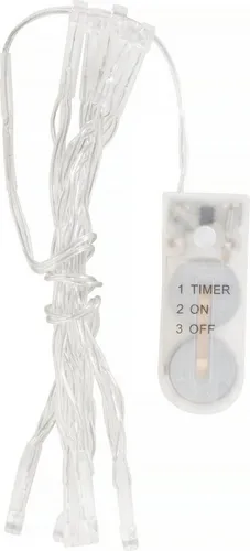 VBS Mini-LED-Lichterkette mit Timer - Dekorative Mini-LED-Lichterkette mit warmweißem Licht und Timerfunktion (6/18 Stunden). Ideal für stimmungsvolle Innenraumgestaltungen. Inklusive 2 CR2032 Batterien für flexiblen Einsatz.