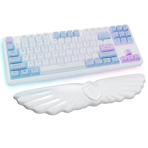 Sushret Handballenauflage Tastatur, Engelsflügel Handauflage Tastatur Mit PU-Leder-Memory-Schaum, Niedliche Cloud Wrist Rest, Wolke Handgelenkstütze Für Gaming Zubehör/Schreibtisch Zubehör/PC