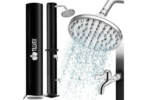 tillvex Solardusche 20 Liter - Umweltfreundliche Gartendusche - Die tillvex Solardusche mit 20 Litern bietet warmes Wasser ohne Stromanschluss. Ideal für Garten, Camping oder Pool mit einstellbarer Temperatur und modernem Design.