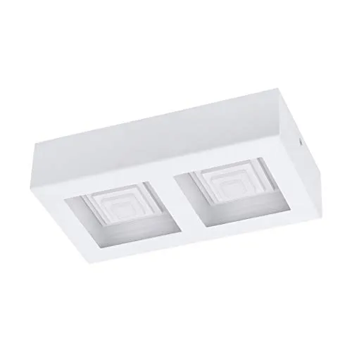 EGLO LED Deckenleuchte Ferreros - 2 flammige Deckenlampe für Wohnzimmer und Küche - Moderne LED Deckenleuchte aus Stahl und Kunststoff mit energiesparenden 1680 Lumen. Ideal als Decken- oder Wandleuchte für jeden Raum, langlebig und umweltfreundlich.