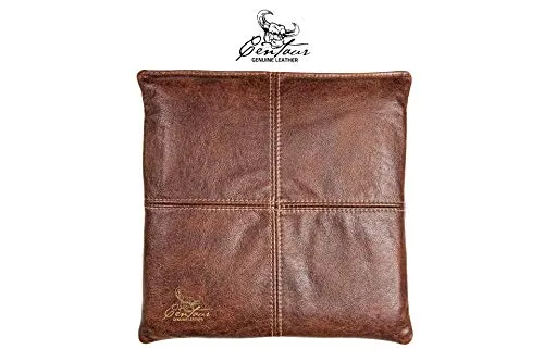 Centaur Hochwertiges Leder Sitzkissen Nussbraun 40x40 cm - Kissen aus echtem italienischem Rindsleder, abwaschbar und ideal für Stühle oder Bänke. Pflegeleicht und in vielen Farben erhältlich für eine individuelle Wohnraumgestaltung.