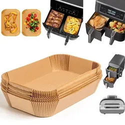 PRECORN Backpapier für Heißluftfritteuse – 50 Stück Antihaft Einlagen 22×14×4,5 cm