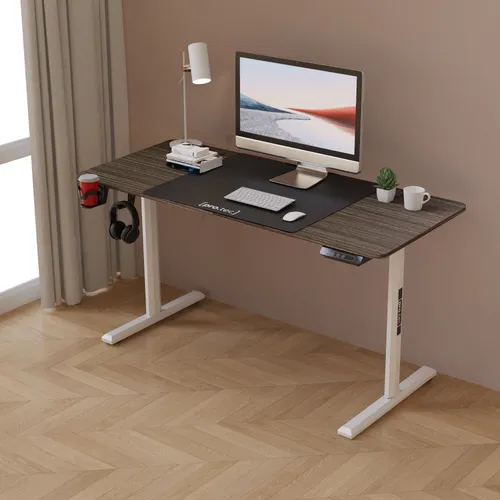 Höhenverstellbarer Tisch Hayward - Ergonomischer Computertisch 140 x 60 cm - Computertisch mit stufenlos verstellbarer Höhe, ideal für Büro und Gaming, inklusive Memory-Funktion für optimale Sitz- und Stehpositionen.