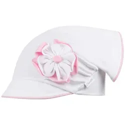 Smarilla Schirmmütze Kopftuch Mädchenmütze Sommermütze Kappe Baumwolle rosa|weiß 54/56