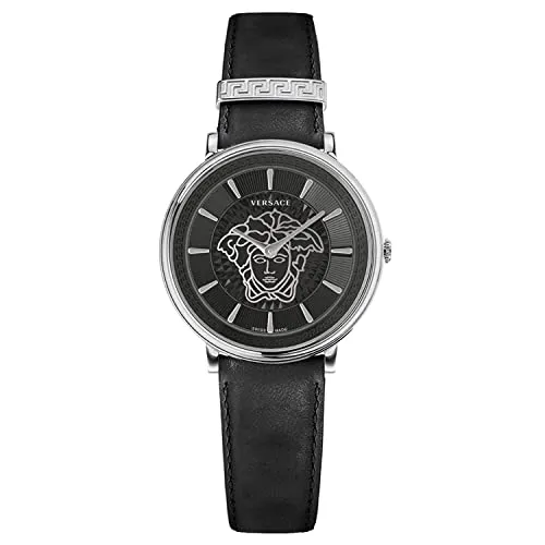 Versace VE8102619 V-Circle Damenuhr - Armbanduhren mit elegantem Edelstahlgehäuse, kratzfestem Saphirglas und wasserdicht bis 5 ATM. Perfekt für stilbewusste Damen, die Qualität und Design schätzen.
