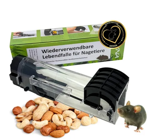 EKNA Lebendfalle Mäusefalle lebend - wiederverwendbare Mäuse Falle, Ökologische Nagetierbekämpfung