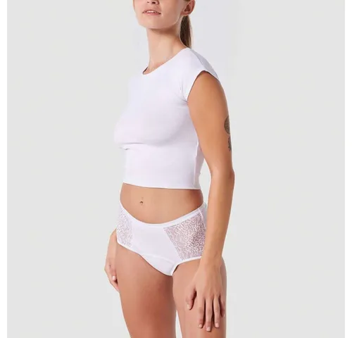 siegmund care Hipster mit Spitze - CareWear - Komfortabel und stilvoll in Weiß S - Eleganter Hipster aus 93% Baumwolle, ideal für den täglichen Gebrauch. Maschinenwaschbar bei 40°C, mit geprüfter Qualität für besten Tragekomfort. Perfekt für die moderne Frau!