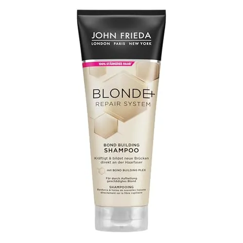 John Frieda Blonde+ Repair System Shampoo - Bond Building - Inhalt: 250 ml - Für durch Aufhellung geschädigtes Haar - Mit Bond Building Plex
