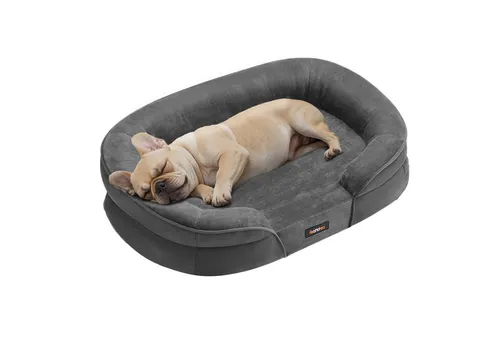 FEANDREA Tierbett, Hundebett, Hundekissen,wasserdicht, erhöhte Ränder, waschbarer Bezug