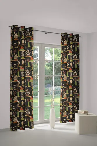 Wirth Vorhang Oakham (1 St), Ösen, blickdicht in orange von Wirth