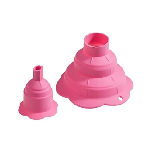 Kochblume Falttrichter 2-tlg. | Premium-Silikon & BPA frei| Hitzebeständig | Spülmaschinenfest | Farbe: pink