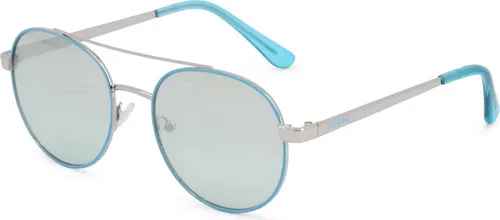 Guess Sonnenbrille GF0367 10X 53 Damen in Türkis - Sonnenbrille für Damen, modisches Design in Türkis mit 100% UVA & UVB Schutz und verspiegelten Gläsern, ideal für sonnige Tage.