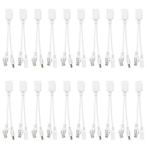 Sonew 10 Paar IP Kamera POE RJ45 Kabel Stromversorgung über Ethernet Adapter Injector + Splitter DC 12 V