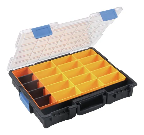 Allit Sortimentskasten EuroPlus Pro K 44.76 - 20 Fächer, variabel einstellbar und mit transparentem Deckel für optimale Übersicht