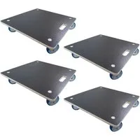 PROREGAL Mega Deal 4x Profi Transportroller Mit 4 Rollen HxBxT 15x58x58cm Traglast 300kg Siebdruck Holzplatte Schwarz Möbelhund Rollbrett