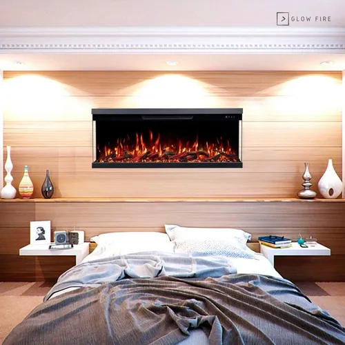 Glow Fire Elektrokamin 'Insert 92' – LED Wandkamin mit Heizung (1800 W) in Schwarz