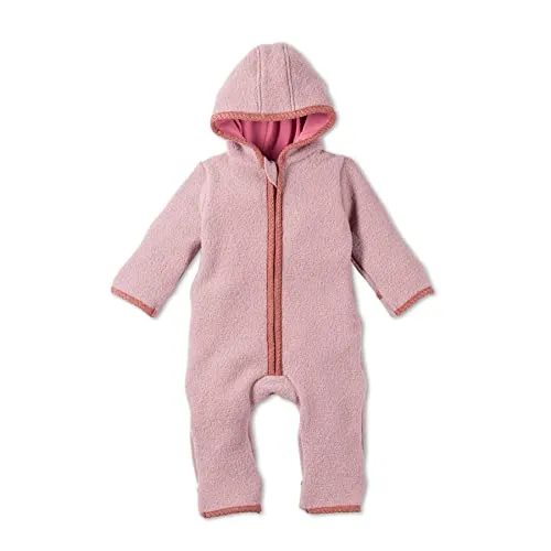 Hofbrucker Baby Walkoverall aus 100% Merino Wolle, Altrosa - Overalls für Baby-Jungen, kuschelig warm und temperaturregulierend für hohen Tragekomfort von Herbst bis Frühling.