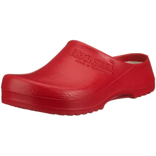 Birkenstock Super Birki Red Gr. 41 - Unisex Gartenclogs in knalligem Rot, ideal für Gartenarbeit und Freizeit, bieten höchsten Tragekomfort und sind leicht zu reinigen.