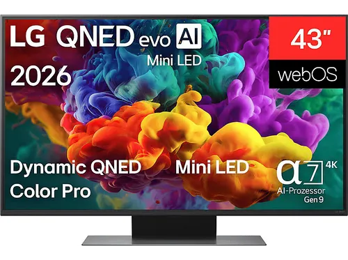 LG QNED evo AI MiniLED 43QNED86B6B – 4K Smart-TV mit MiniLED-Technologie