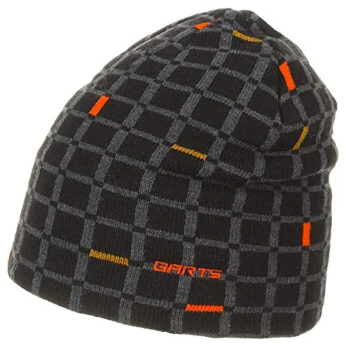 Barts Herren Gio Beanie Baskenmütze, Schwarz (BLACK 0001) - Kariertes Beanie in Einheitsgröße mit kuscheligem Fleece-Futter für optimalen Kälteschutz. Ideal für stilvolle Winterlooks.