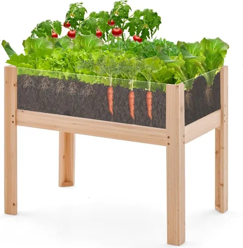 Hochbeet mit Drainage und transparenten Paneelen, 130 l