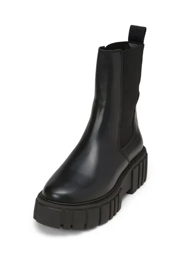 Chelsea Boots MARC O'POLO mit leichter Plateausohle, Damen Gr. 42, schwarz - Wanderschuhe mit hohem Schaft und breiten Stretch-Einsätzen für optimalen Komfort. Die leichte Bulky-Sohle und das atmungsaktive Futter aus recycelter Mikrofaser bieten ein angenehmes Tragegefühl.