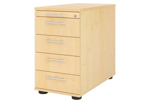 Bümö Office Standcontainer mit 4 Schubladen in Ahorn - Praktischer Office Standcontainer von bümö mit 4 geräumigen Schubladen für optimale Organisation. Robuste Bauweise und einfache Montage bieten Komfort für jedes Büro.